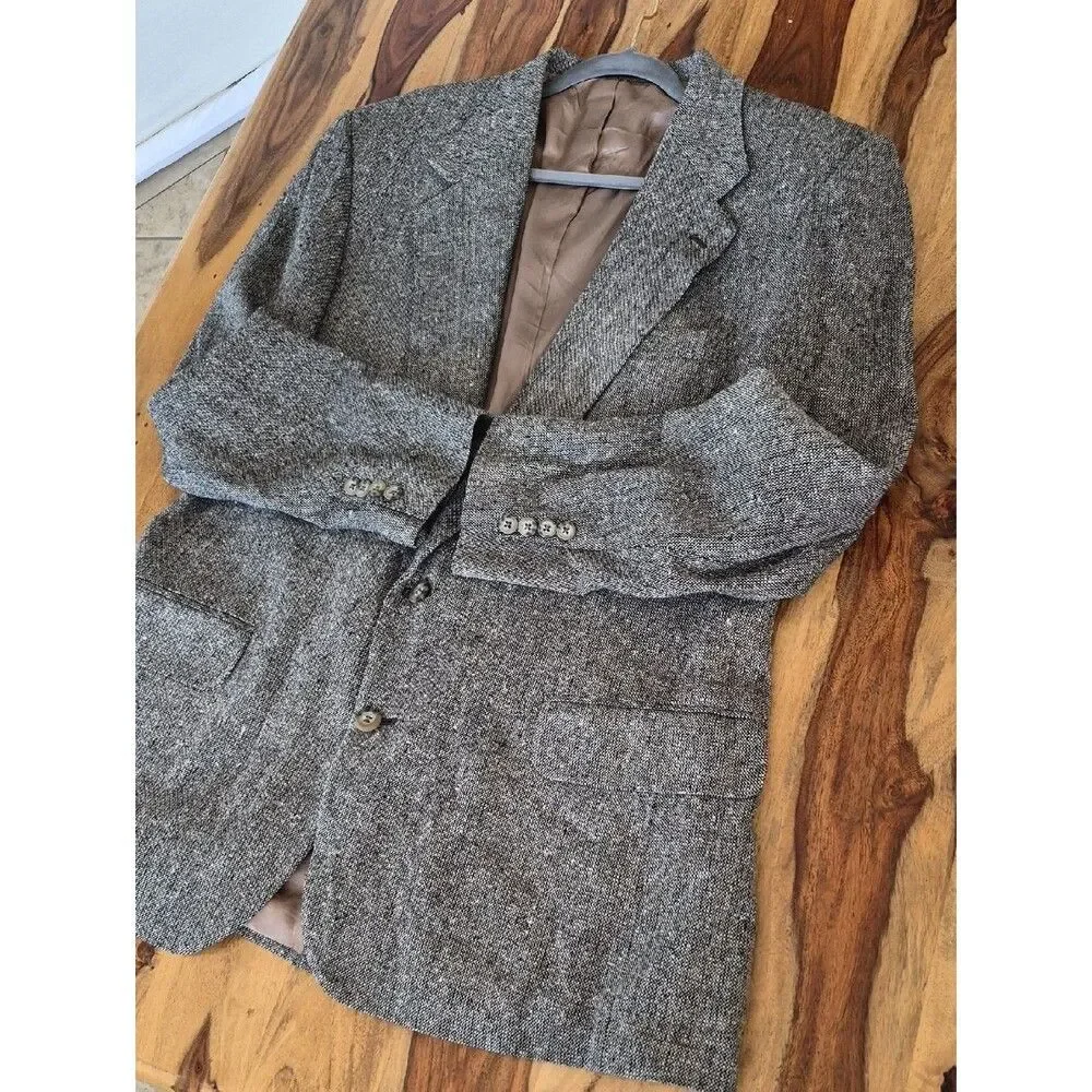 Robert Stock Vintage Wool Textured Blazer 43 Long